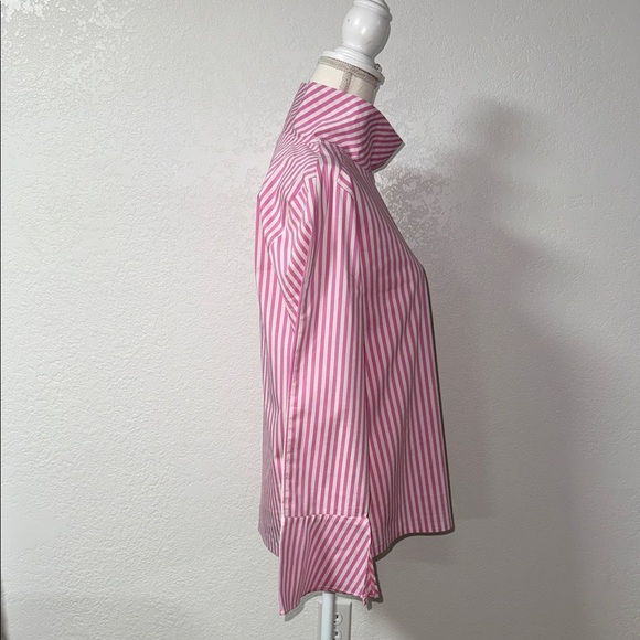 C/Z COLLECTION by CEZELE Pink Striped Women's Top with Button Detail - Picture 4 of 10